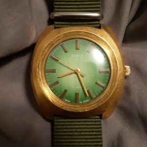 Vintage Ussr Watch Gold and Green